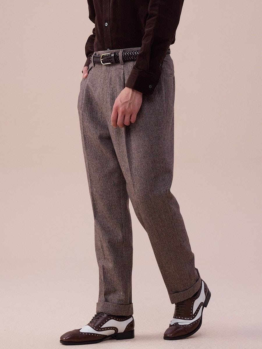 Piemonte  High Waisted Wool Belt Loop Pants