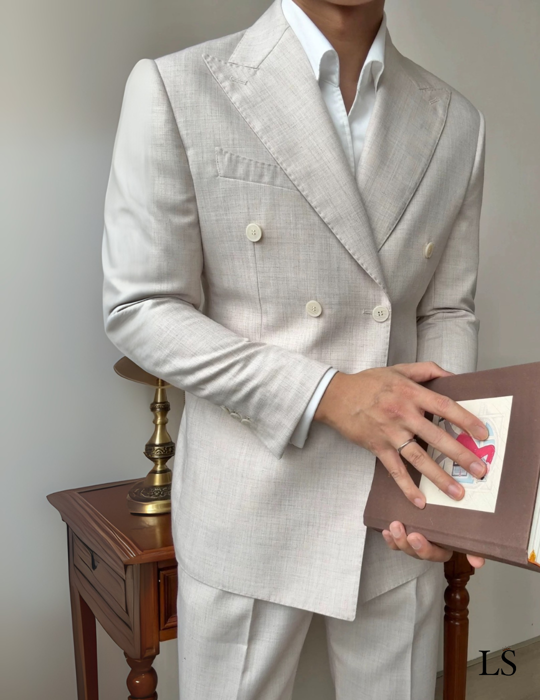 Costume croisé Sabbia en lin