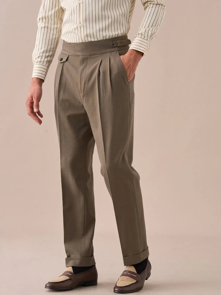 Pantalon Gurkha Sorano taille haute à double pli