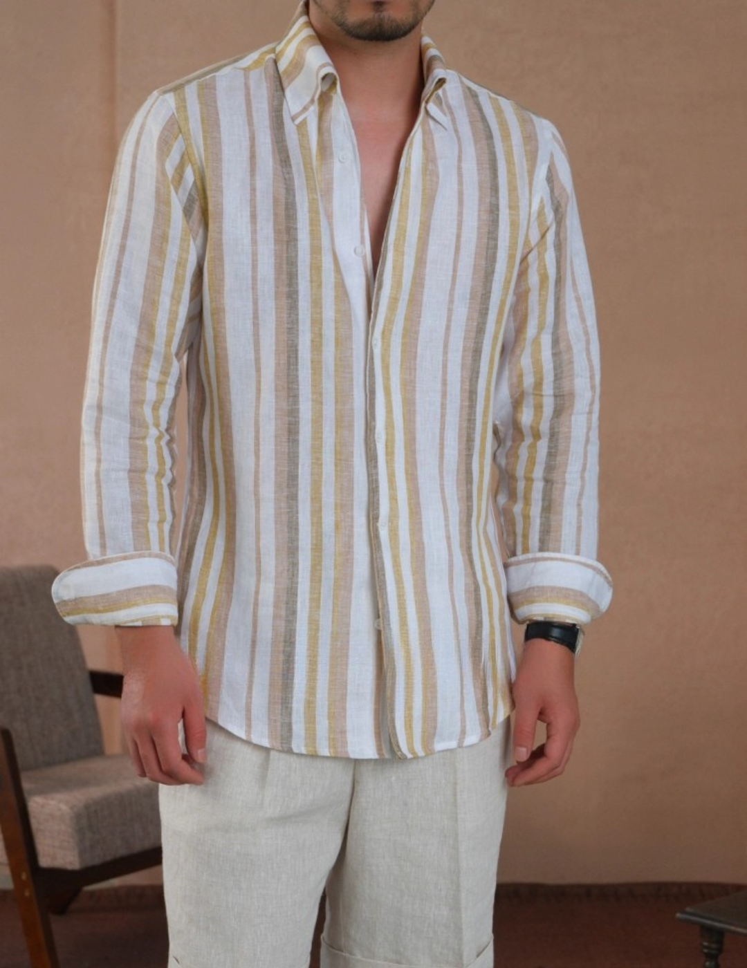 Italian Linen Striped Shirt