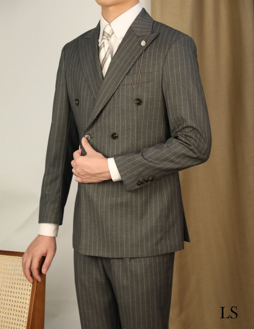 Modena Sartorial Pinstripe Gray Suit