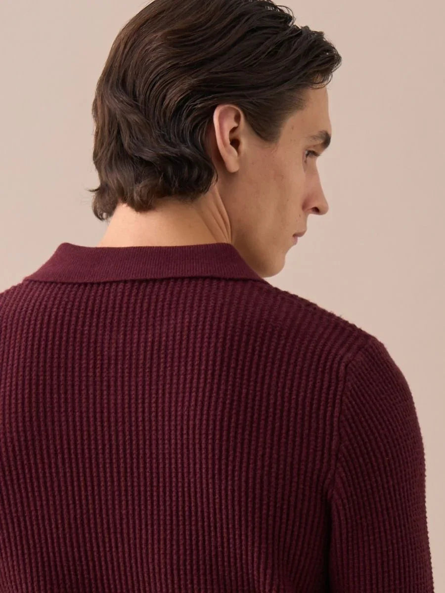 Ribbed Knit Half-Zip Sweater