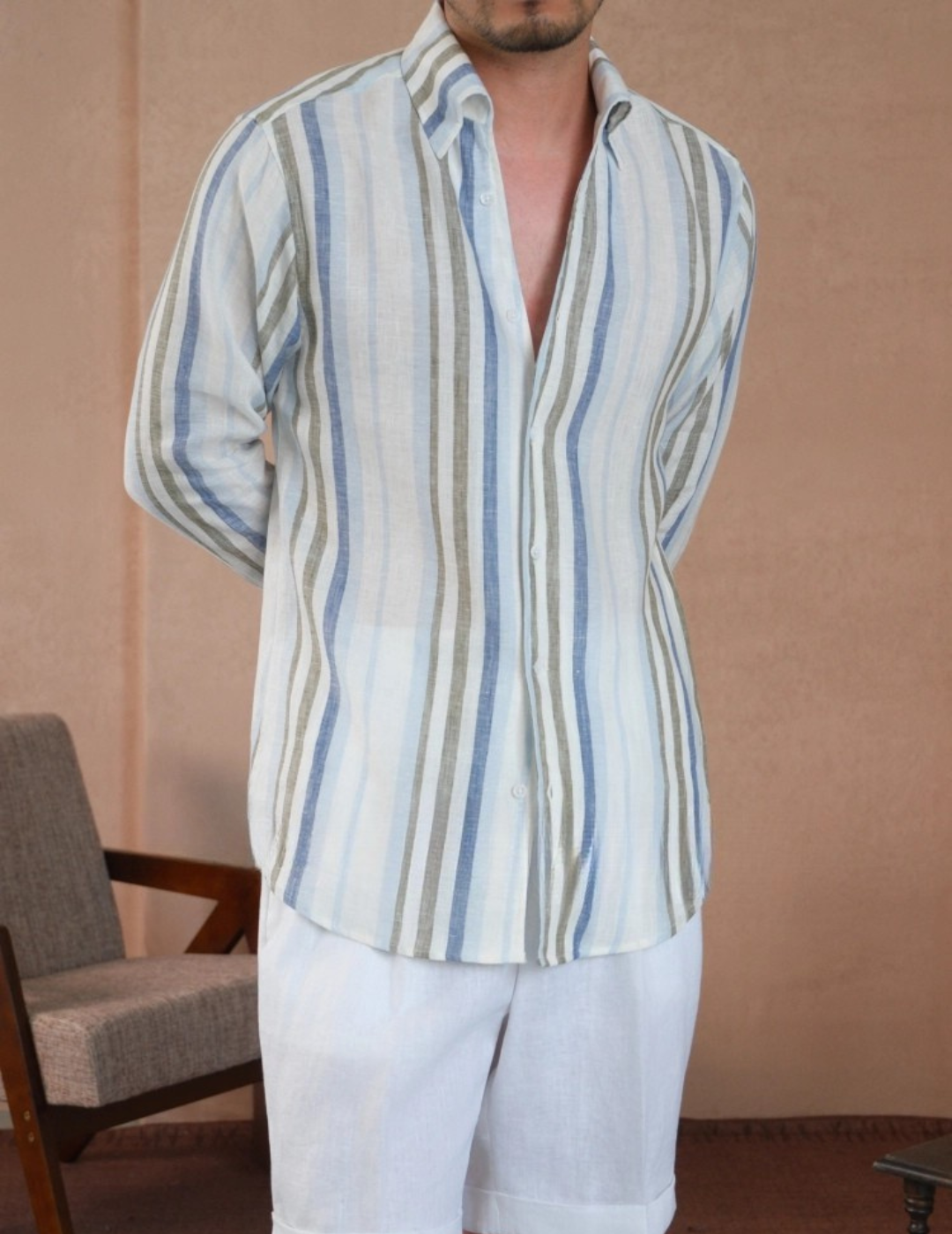 Italian Linen Striped Shirt