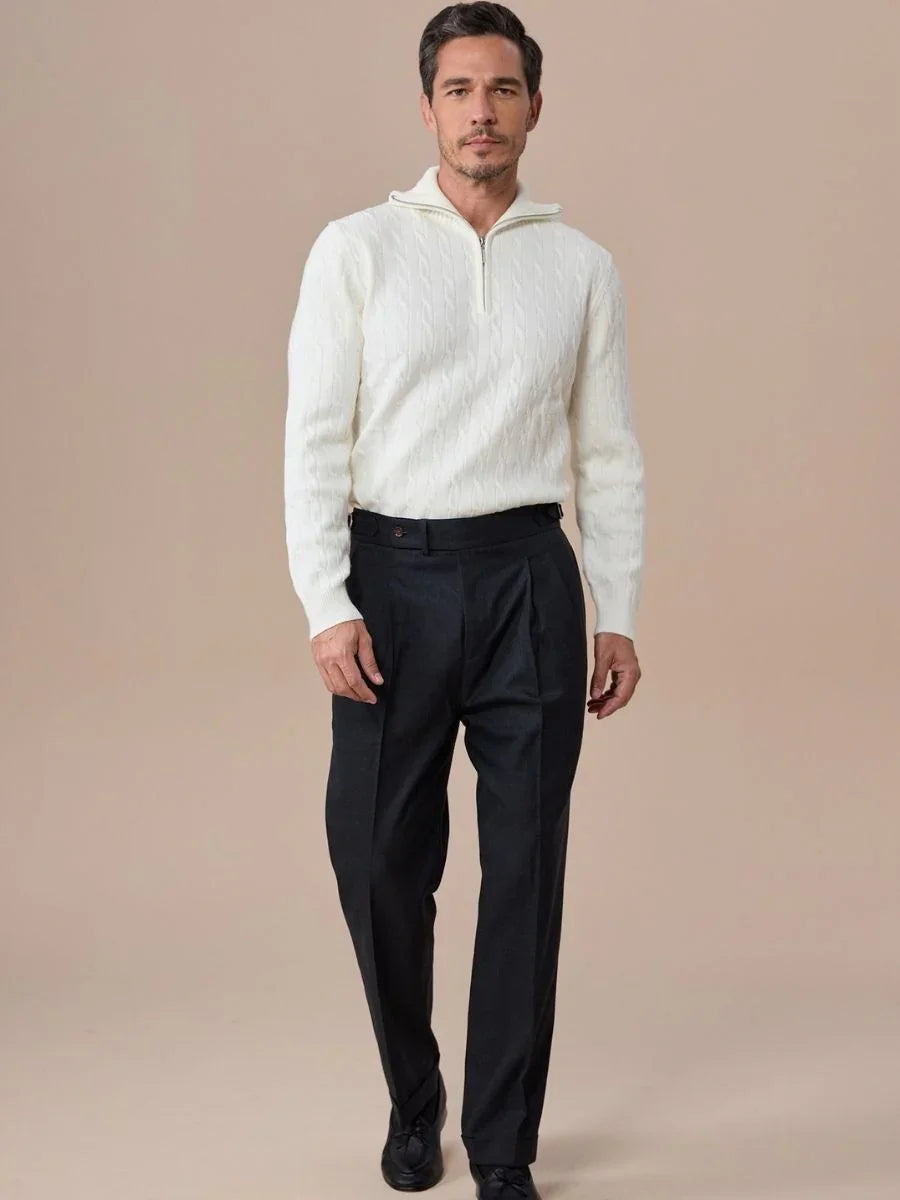 High Neck Textured Pullover