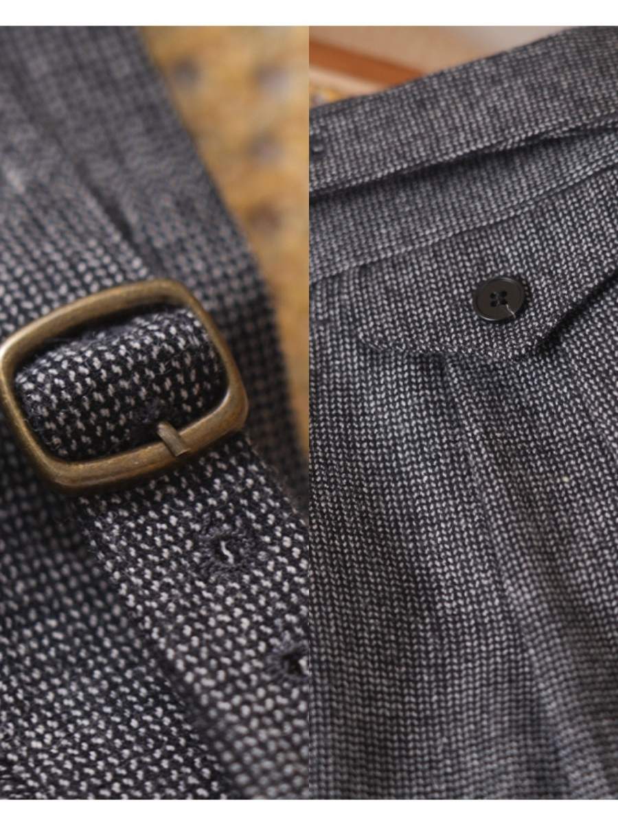 Pantalones de Lana Grukha de Talle Alto Bérgamo