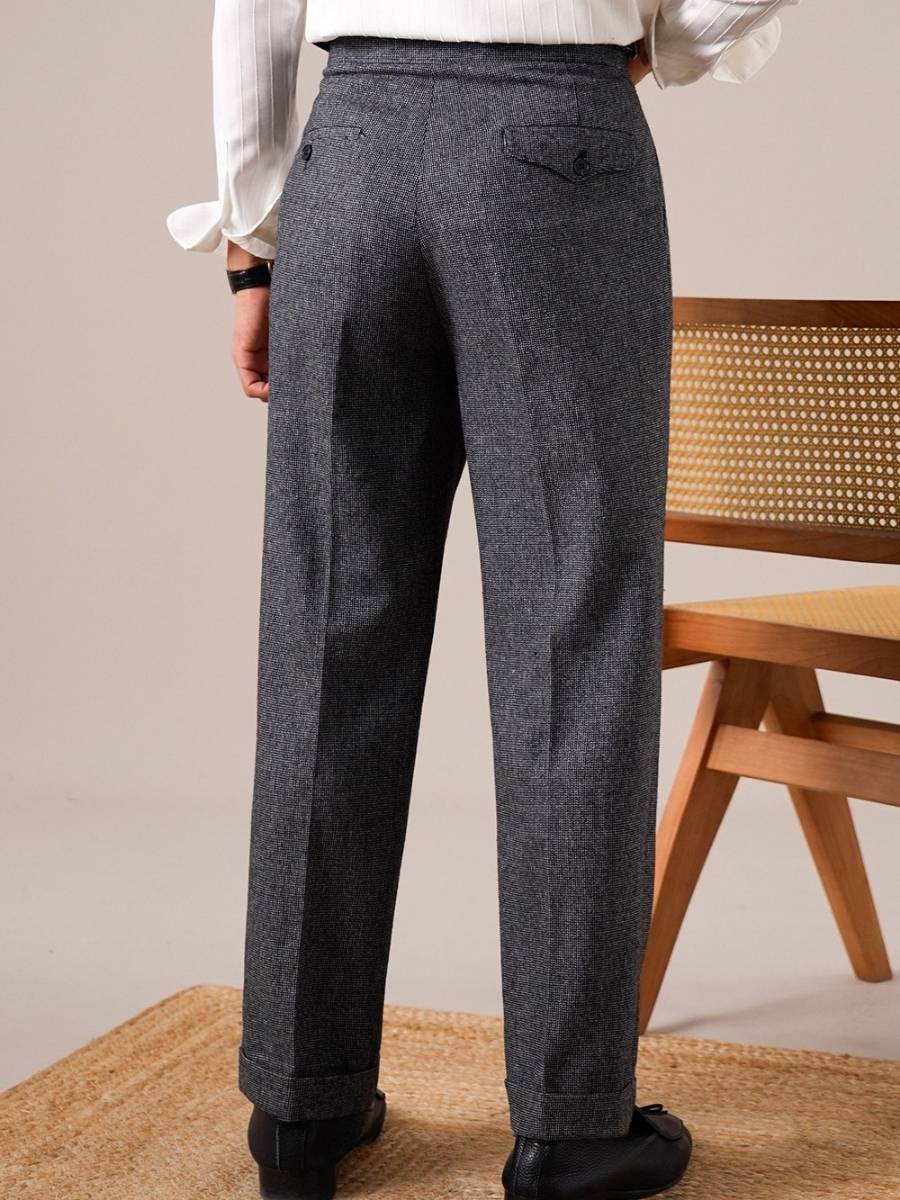 Pantalon Gurkha en laine taille haute Bergamo