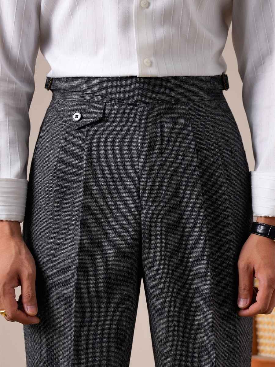 Pantalones de Lana Grukha de Talle Alto Bérgamo