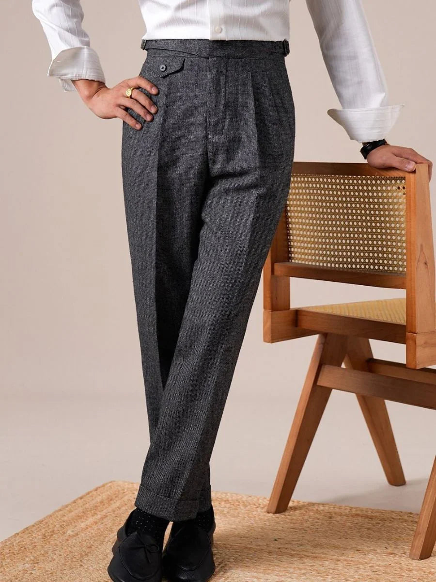 Pantalon Gurkha en laine taille haute Bergamo