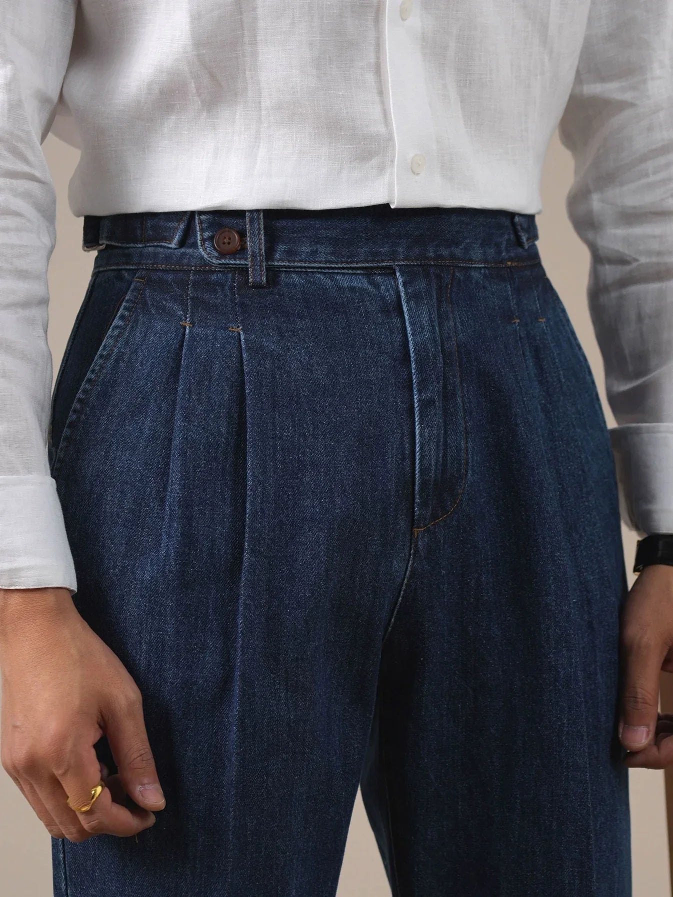 Pantalon en jean taille haute Isernia