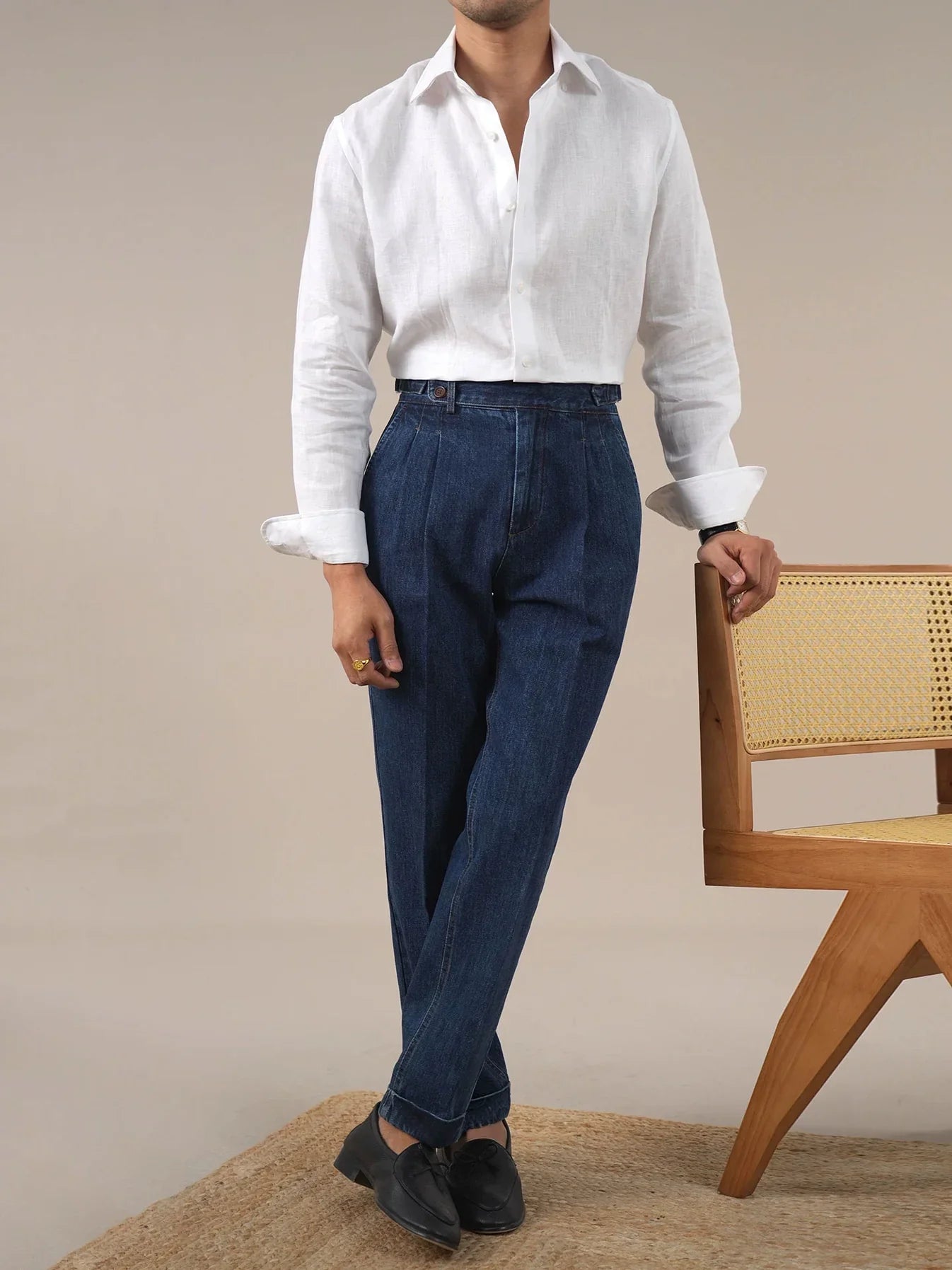 Pantalon en jean taille haute Isernia