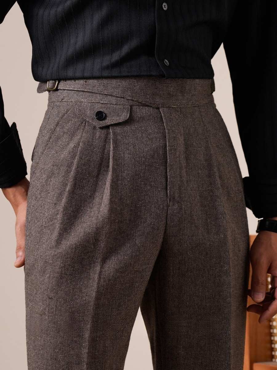 Pantalones de Lana Grukha de Talle Alto Bérgamo