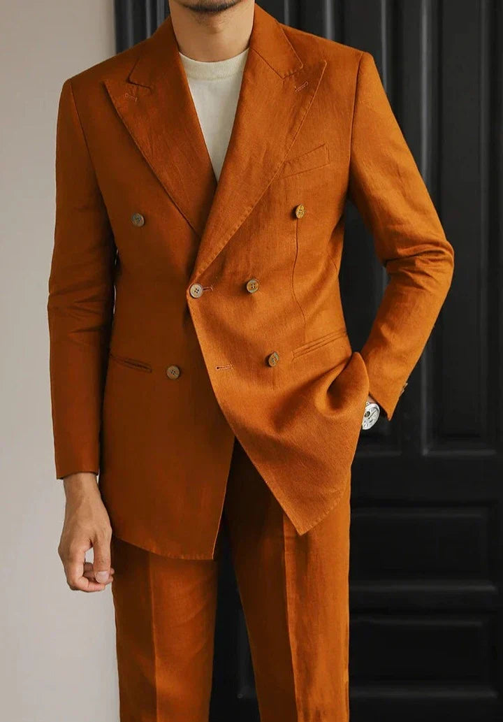 Traje de lino cruzado Looped LS035
