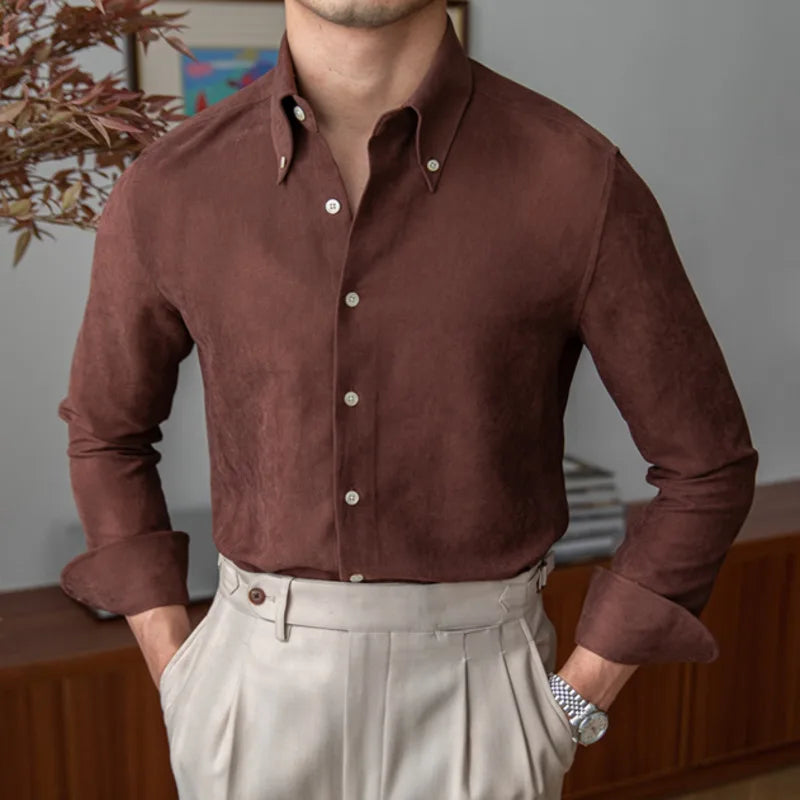 Camisa de vestir para hombre con lazo LS023