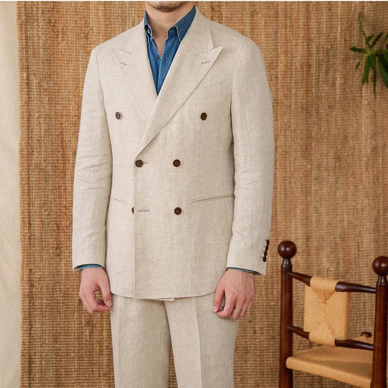 Veyron Linen Overlap Suit