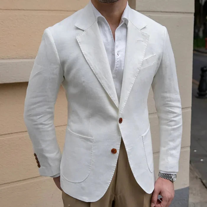 Florence White Linen Blazer