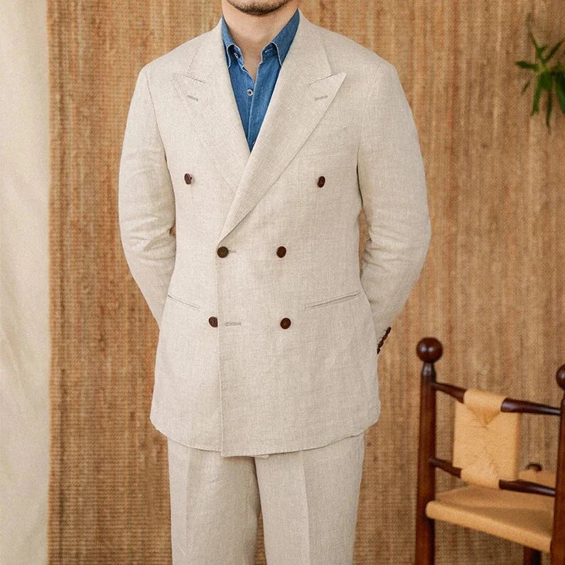 Veyron Linen Overlap Suit