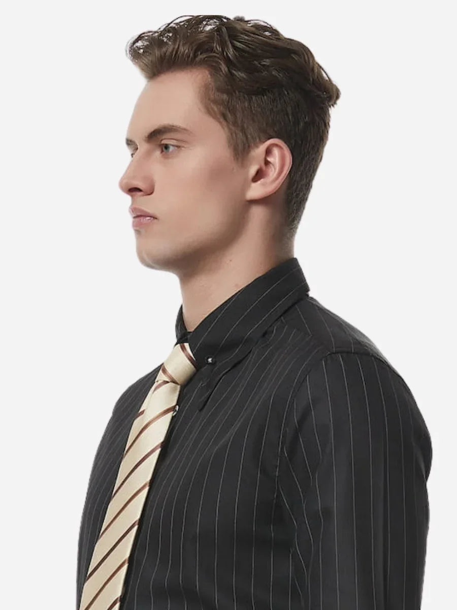 Loops Italian Wrinkle-Free Striped Long-Sleeve Shirt