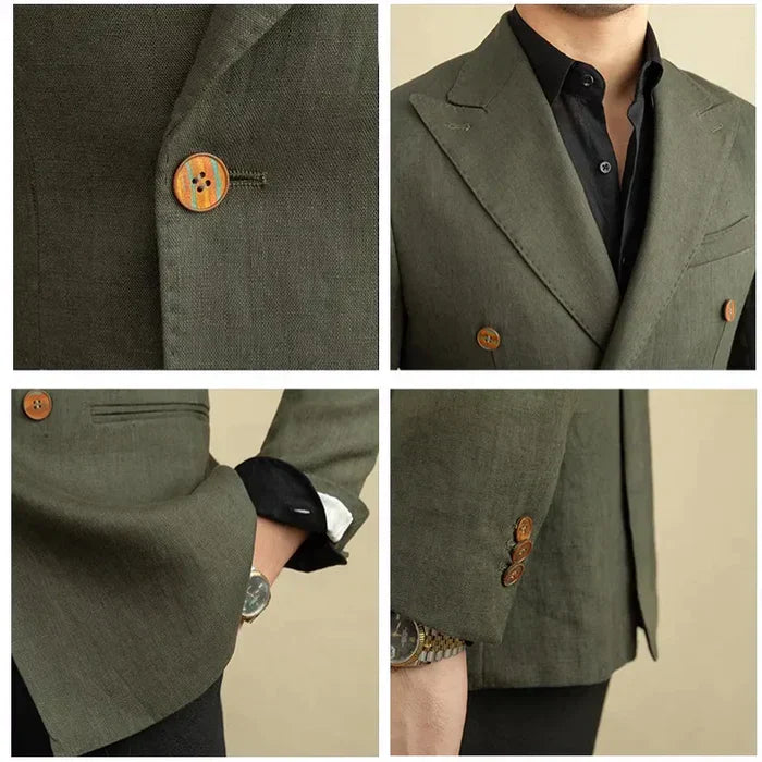 Traje de lino cruzado Looped LS035